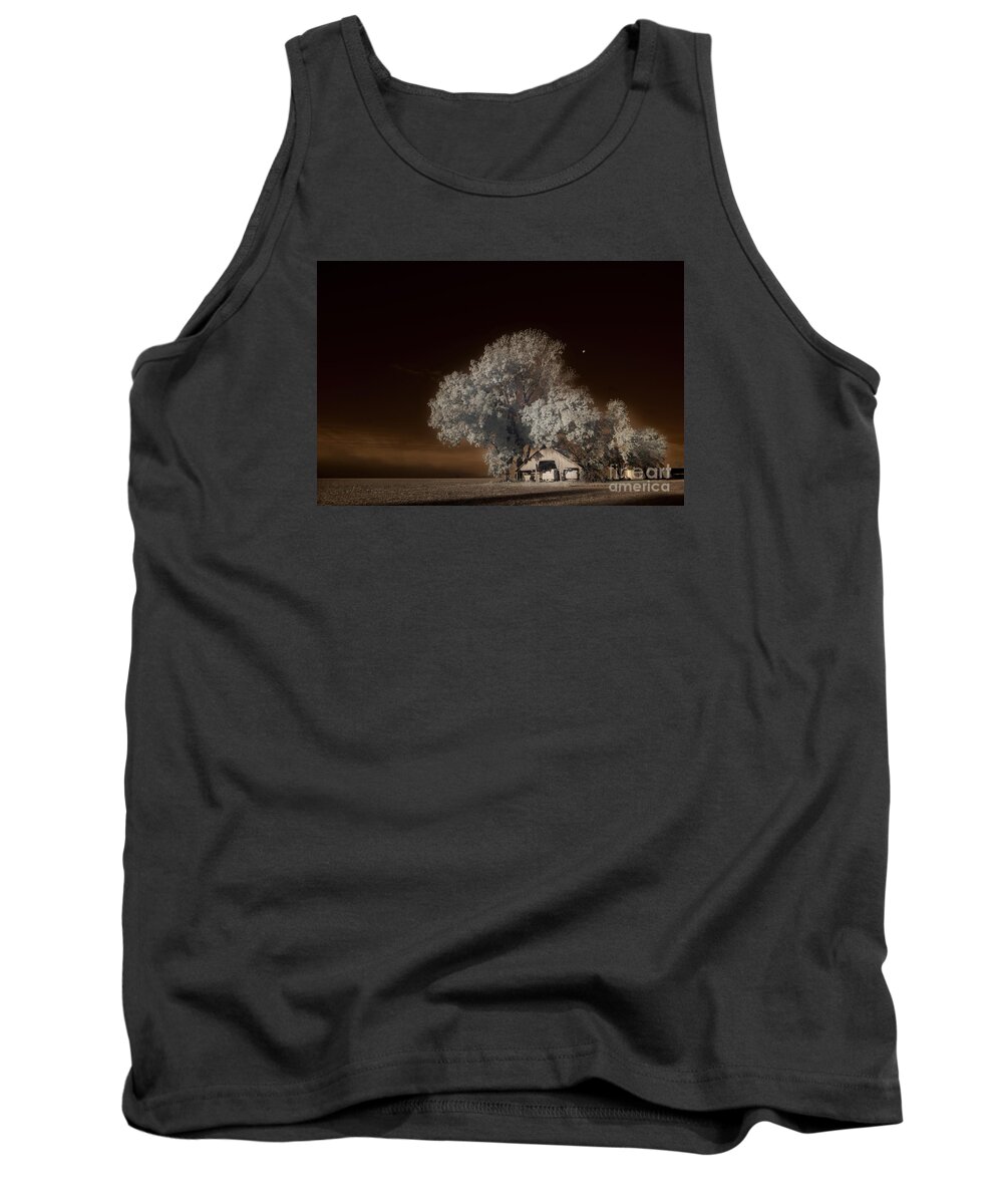 Moonrise Over The Bottoms Tank Top featuring the digital art Moonrise Over the Bottoms, October by William Fields