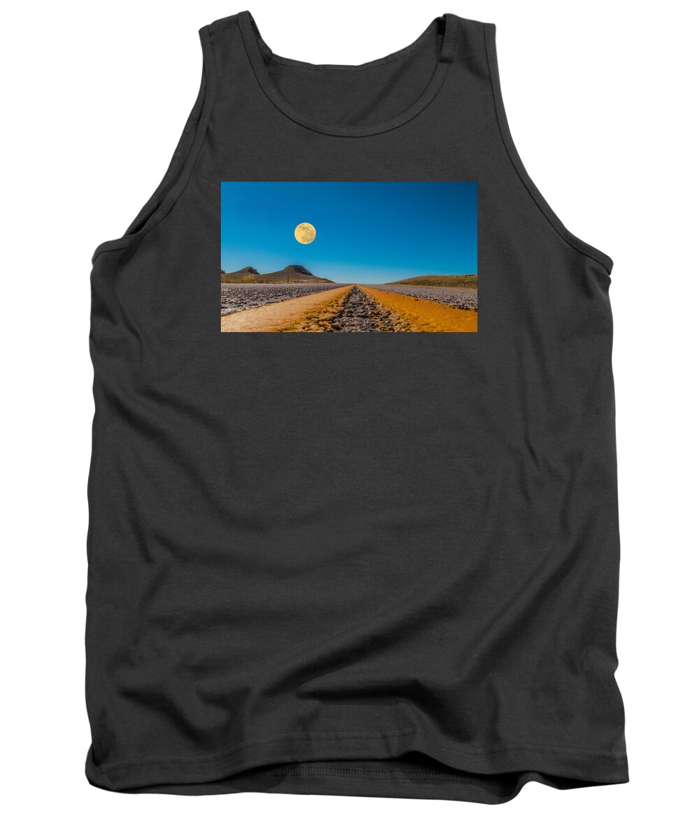 Moonrise Tank Top featuring the photograph Moonrise Wyoming by Don Spenner
