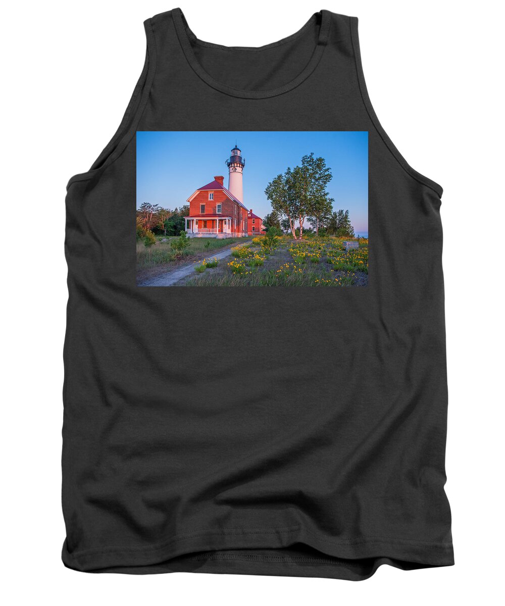 Pictured Rocks National Lakeshore Tank Top featuring the photograph Morning Light At Au Sable Point by Gary McCormick