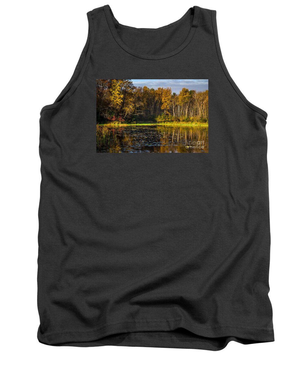 Pond Tank Top featuring the photograph Morning Sun by CJ Benson