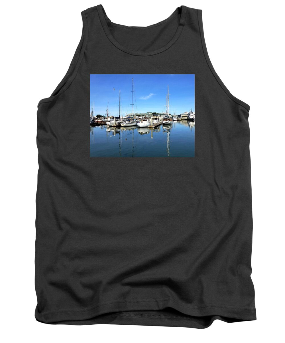 Moss Landing Tank Top featuring the photograph Moss Landing Harbor by Amelia Racca