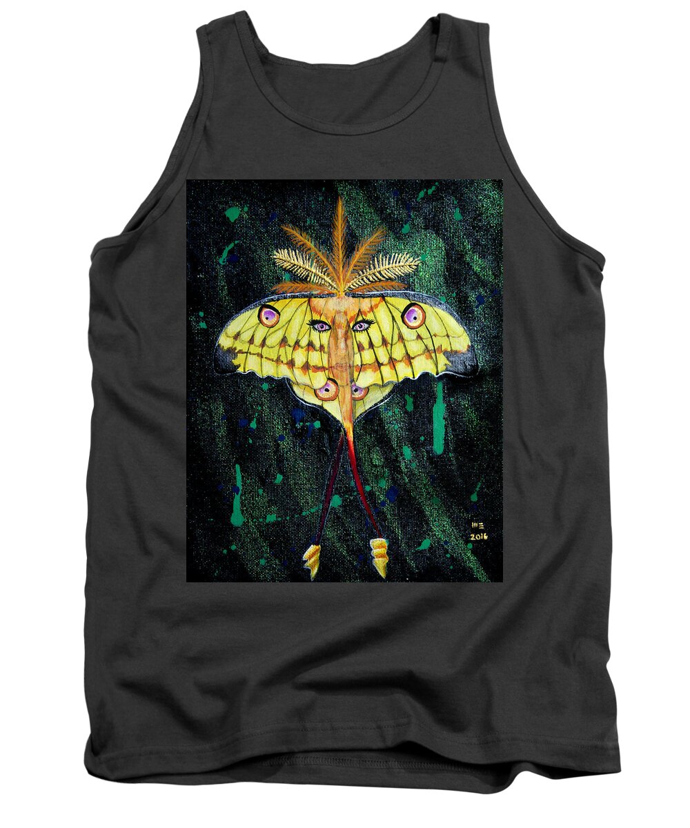 Eyes Tank Top featuring the painting Mother Earth 813 by M E