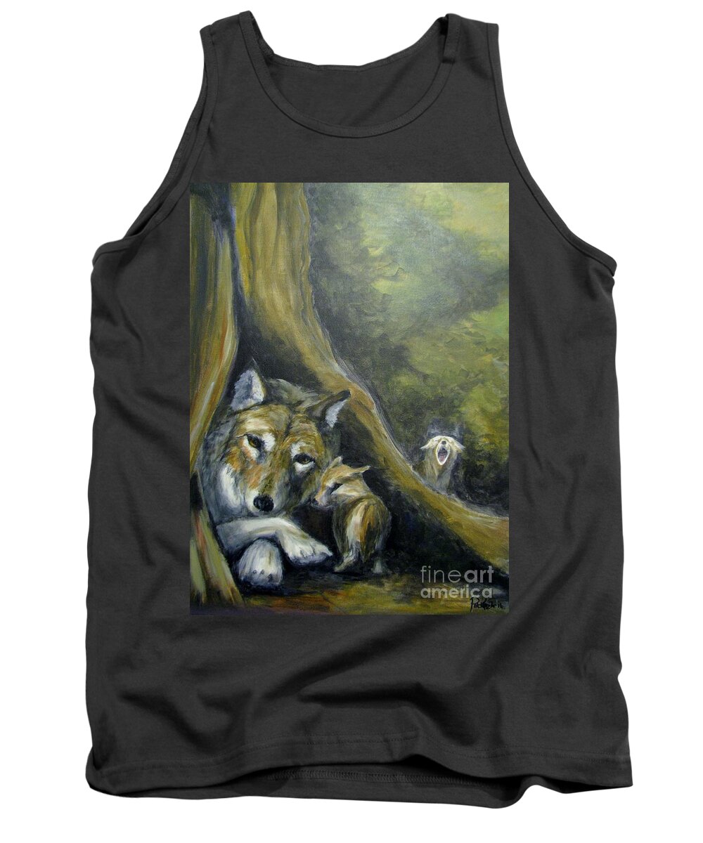 Wolf Tank Top featuring the painting Mother's Day by Patricia Kanzler
