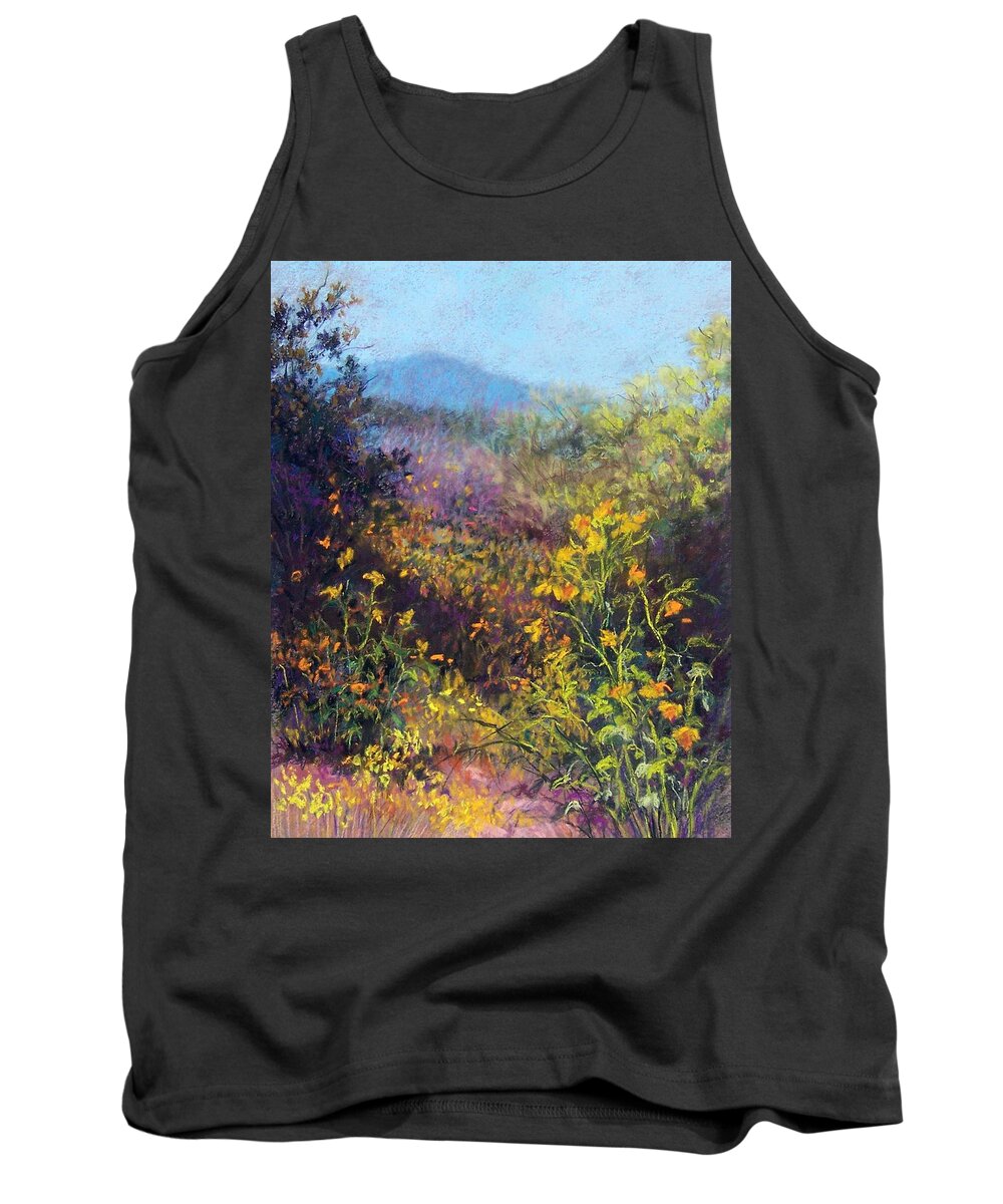 Landscapes Tank Top featuring the pastel Mountain Beauty by Candy Mayer