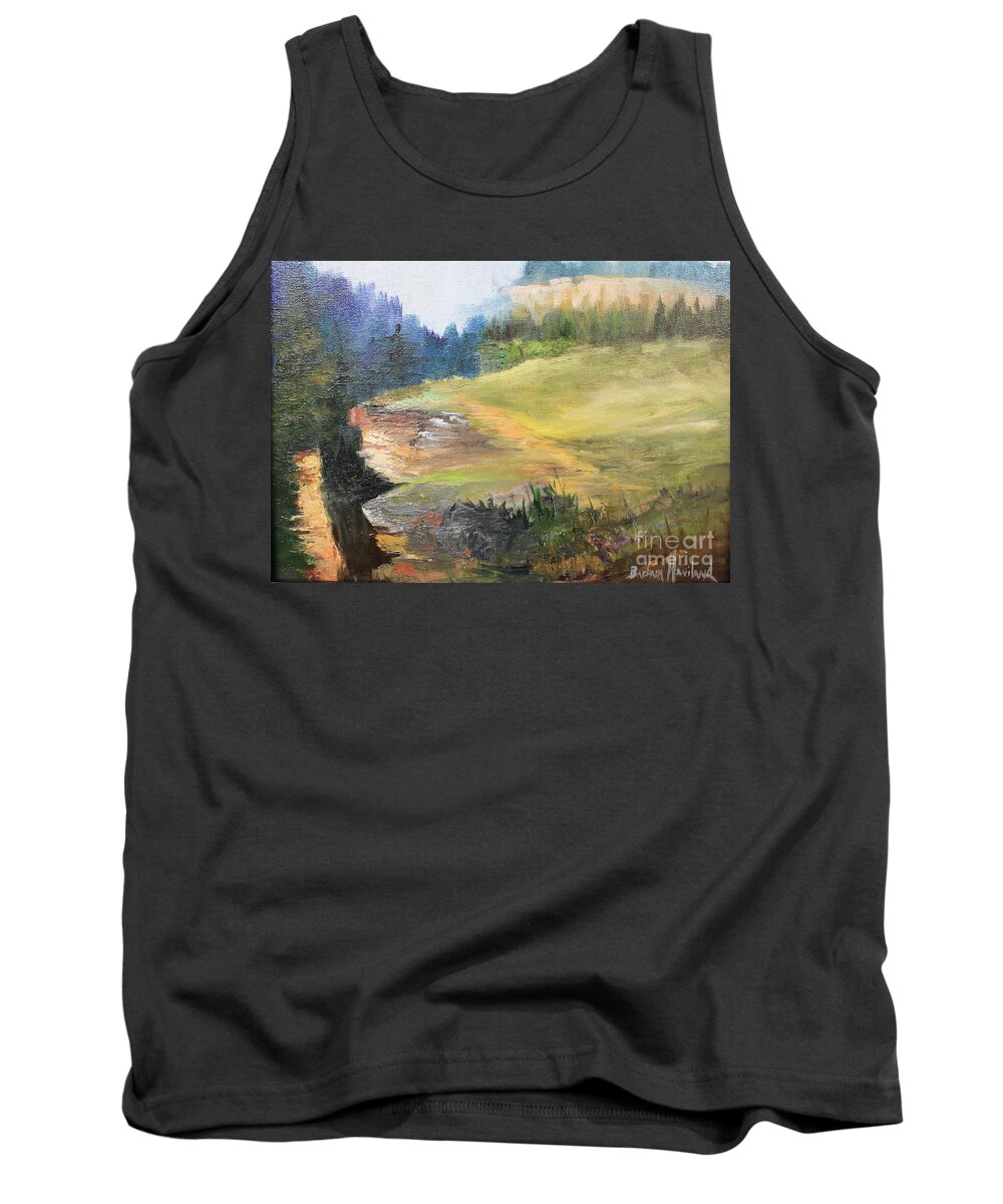 Mountain Tank Top featuring the painting Mountain View by Barbara Haviland