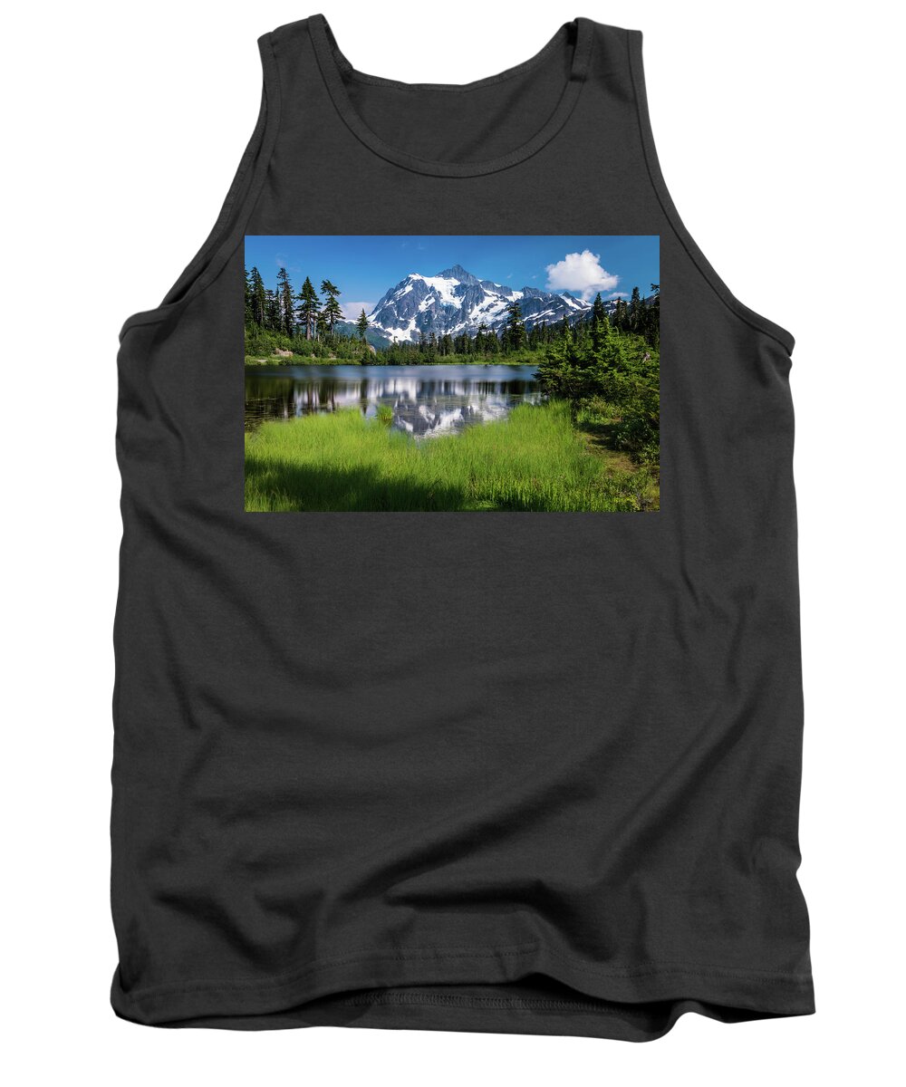 Mountain Tank Top featuring the photograph Mt. Shuksan - Picture Lake by Chris McKenna