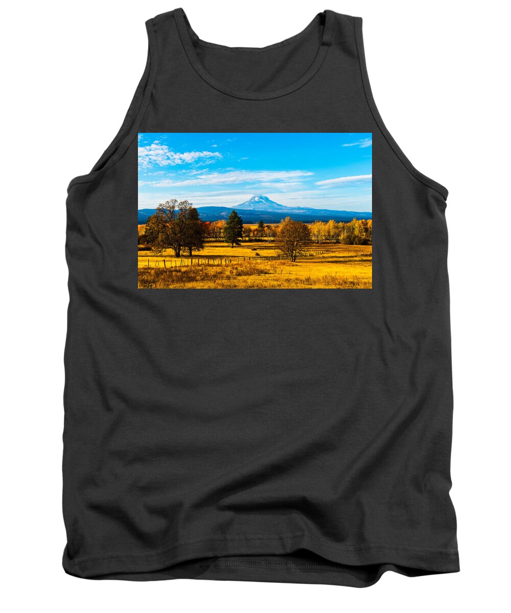 Landscape Tank Top featuring the photograph Mt.Adams in Fall color by Hisao Mogi