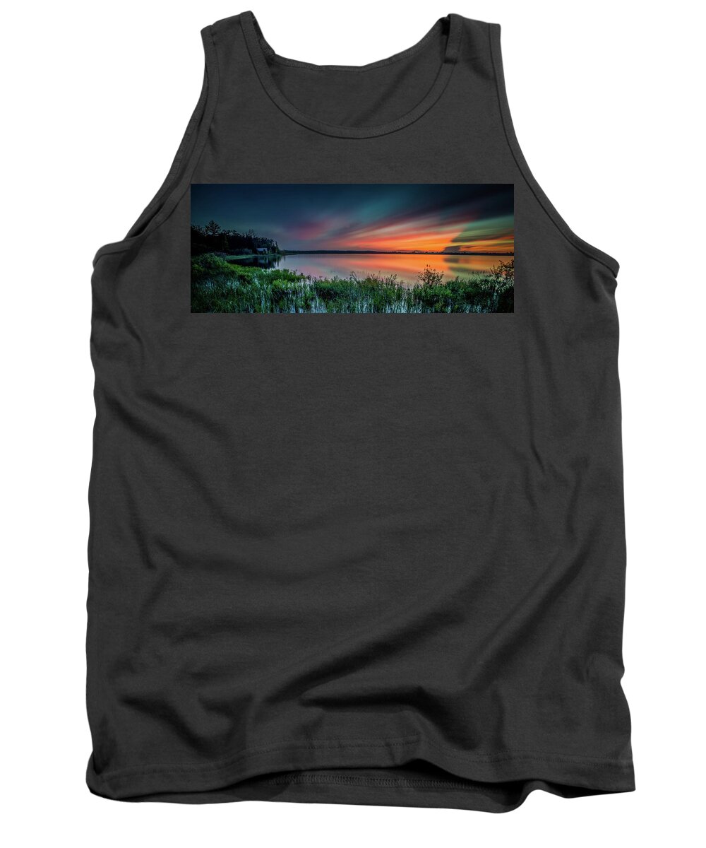 Wisconsin Tank Top featuring the photograph Mud Bay sunset 4 by David Heilman