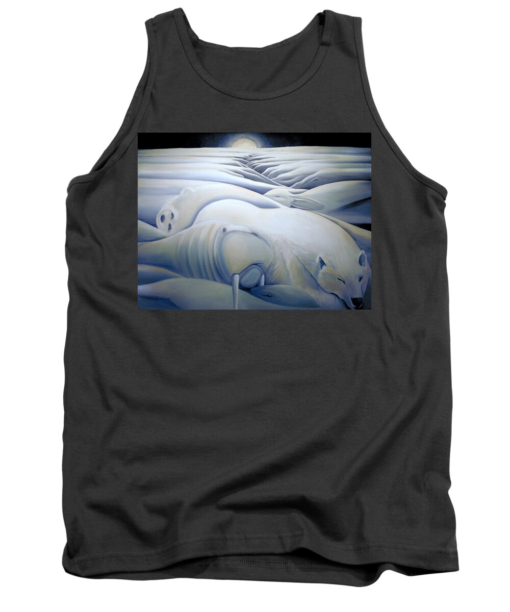 Mural Tank Top featuring the painting Mural Winters Embracing Crevice by Nancy Griswold