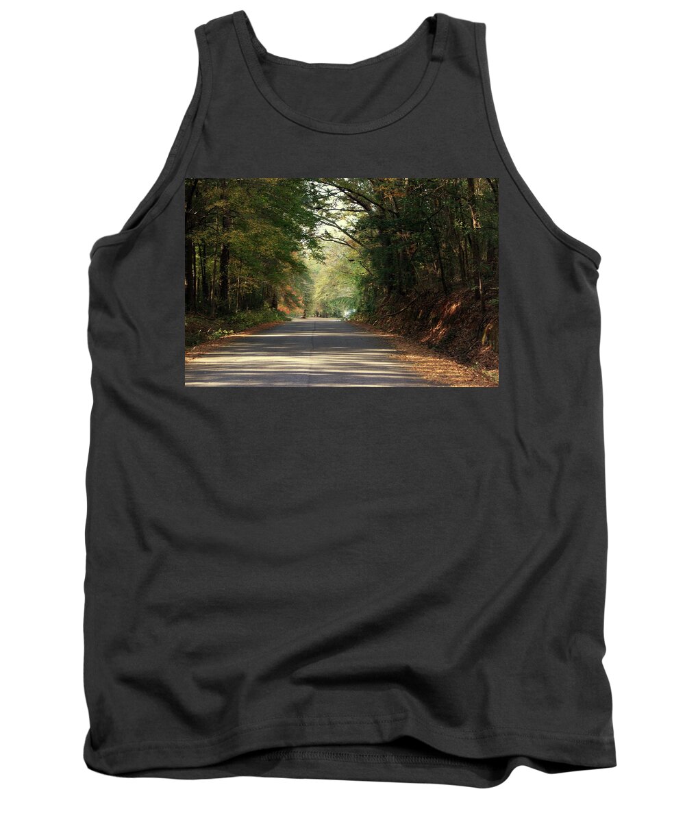 Murphy Mill Road Tank Top featuring the photograph Murphy Mill Road by Jerry Battle