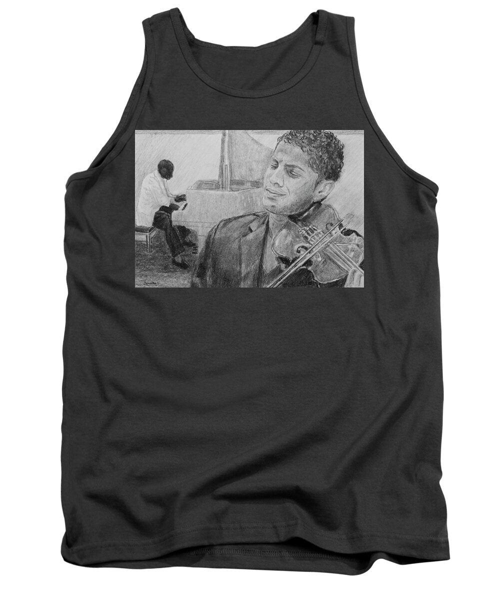 Music Tank Top featuring the drawing Music for the Soul by Quwatha Valentine