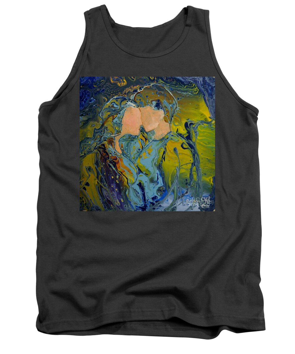 Romantic Couple Tank Top featuring the painting My Fair Lady by Deborah Nell