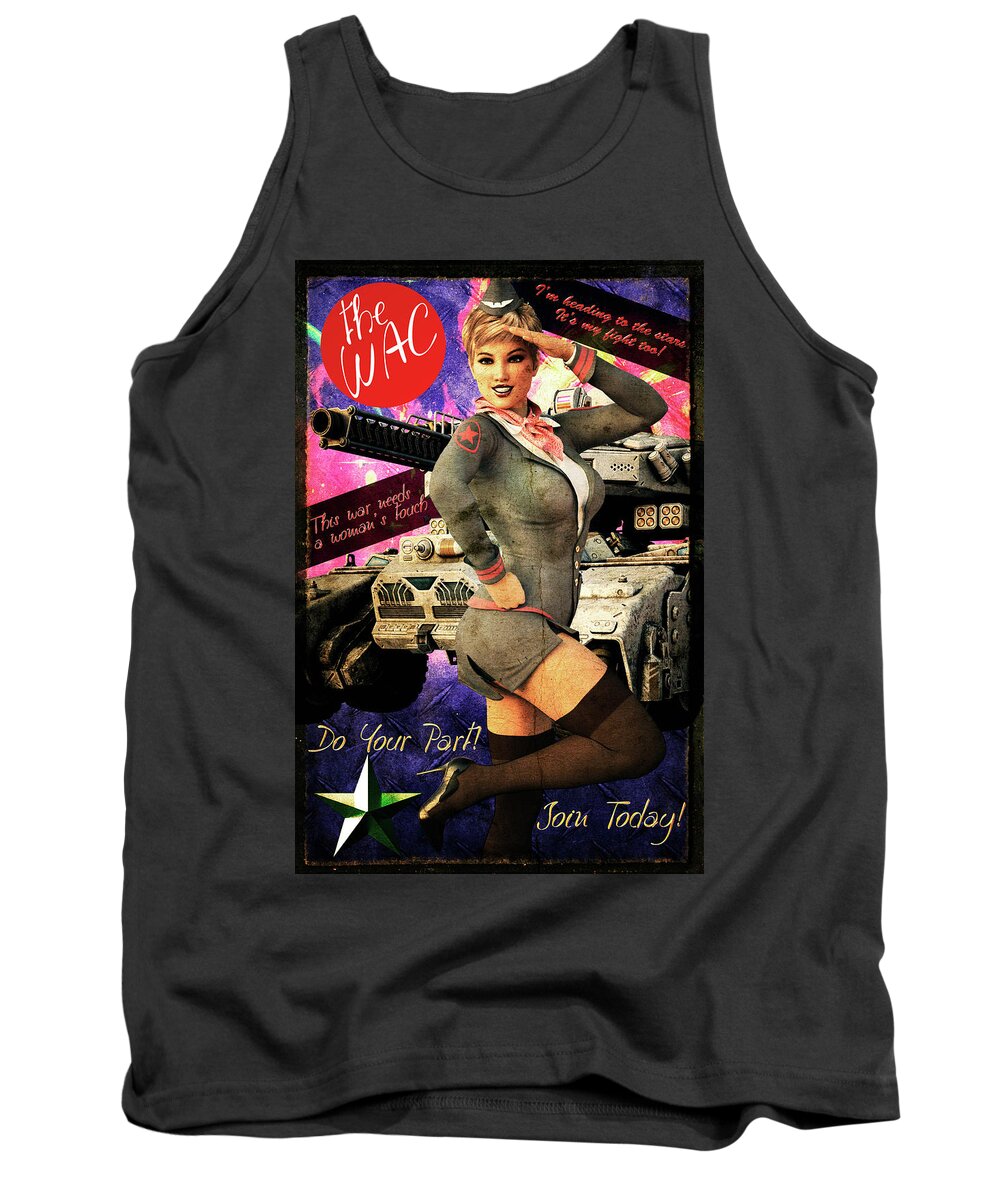 Women's Army Tank Top featuring the digital art My Fight Too by Robert Hazelton