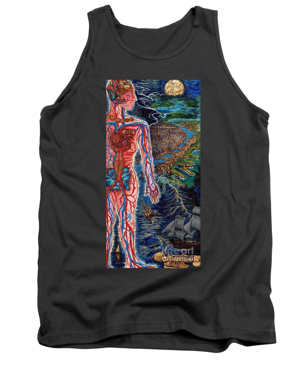 Maps Tank Top featuring the painting Navigation by Emily McLaughlin