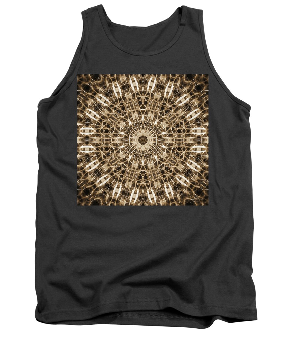 Tao Tank Top featuring the digital art Neon Mandala, Nbr 19S by Will Barger