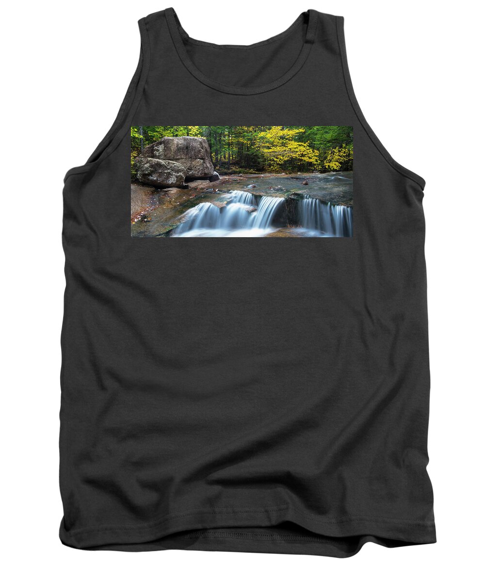 Fall Foliage Tank Top featuring the photograph New Hampshire Dianas Bath Waterfalls in Fall Foliage by Ranjay Mitra