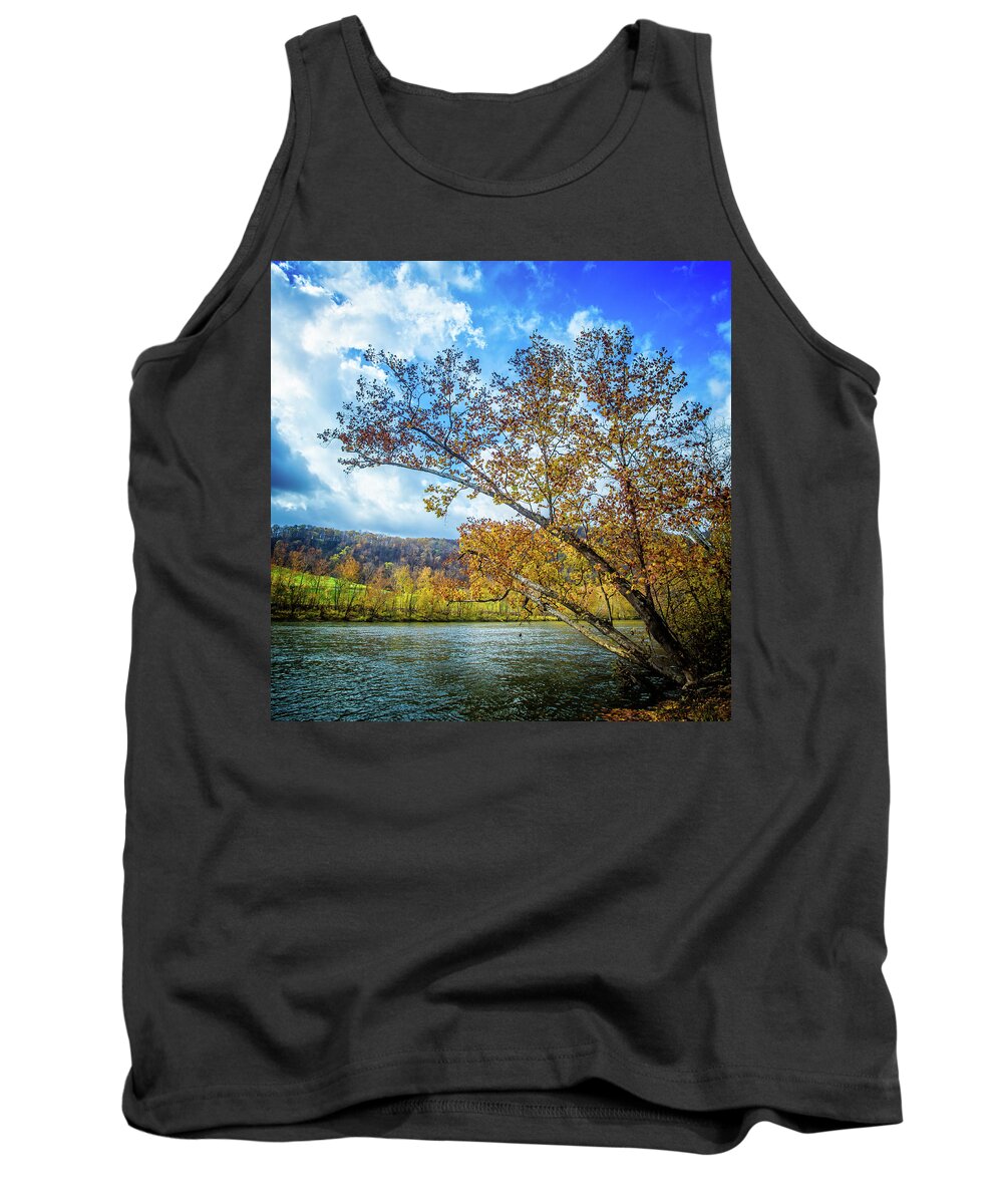 Landscape Tank Top featuring the photograph New River in Fall by Joe Shrader