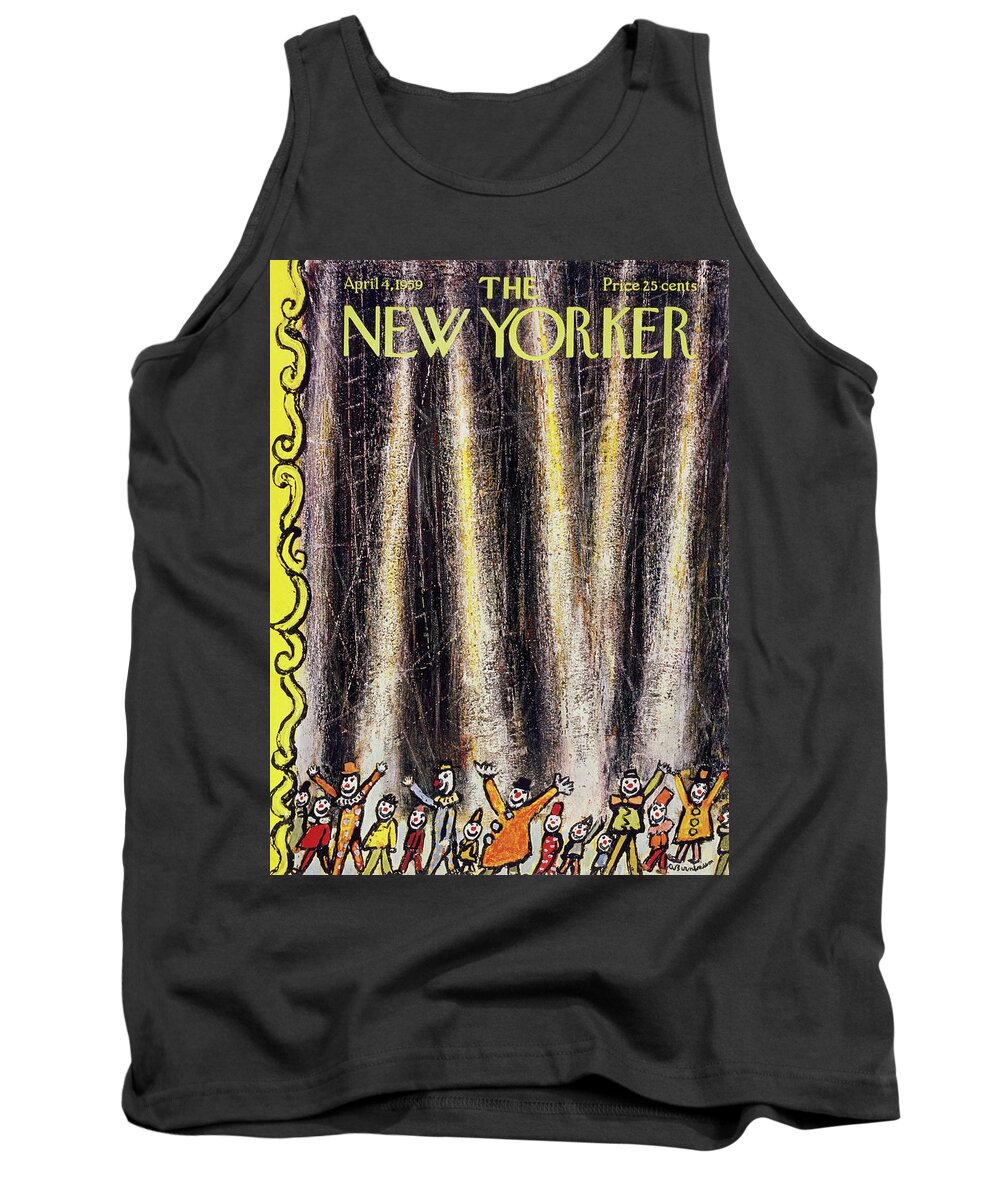 Clowns Tank Top featuring the painting New Yorker April 4 1959 by Abe Birnbaum