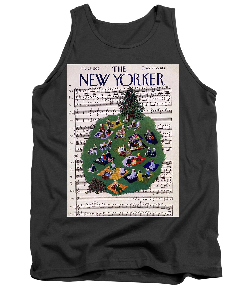 Outdoor Tank Top featuring the painting New Yorker July 23 1955 by Ilonka Karasz