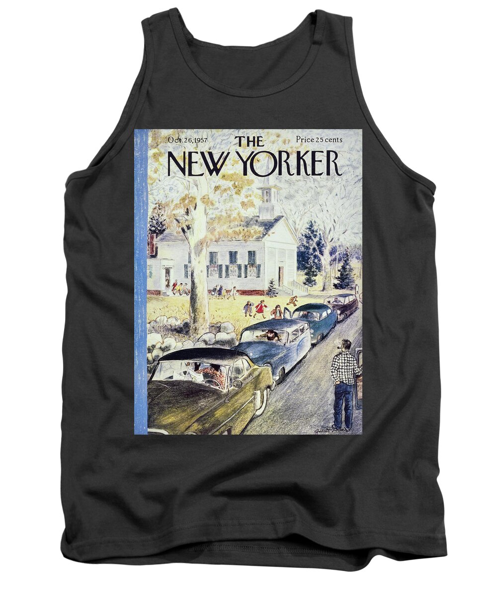 Men Tank Top featuring the painting New Yorker October 26th 1957 by Garrett Price