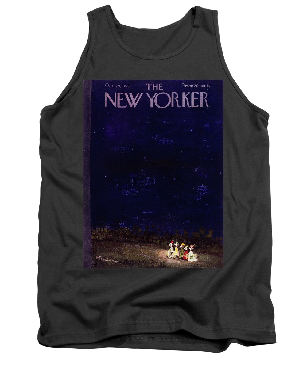 Halloween Tank Top featuring the painting New Yorker October 29 1955 by Abe Birnbaum