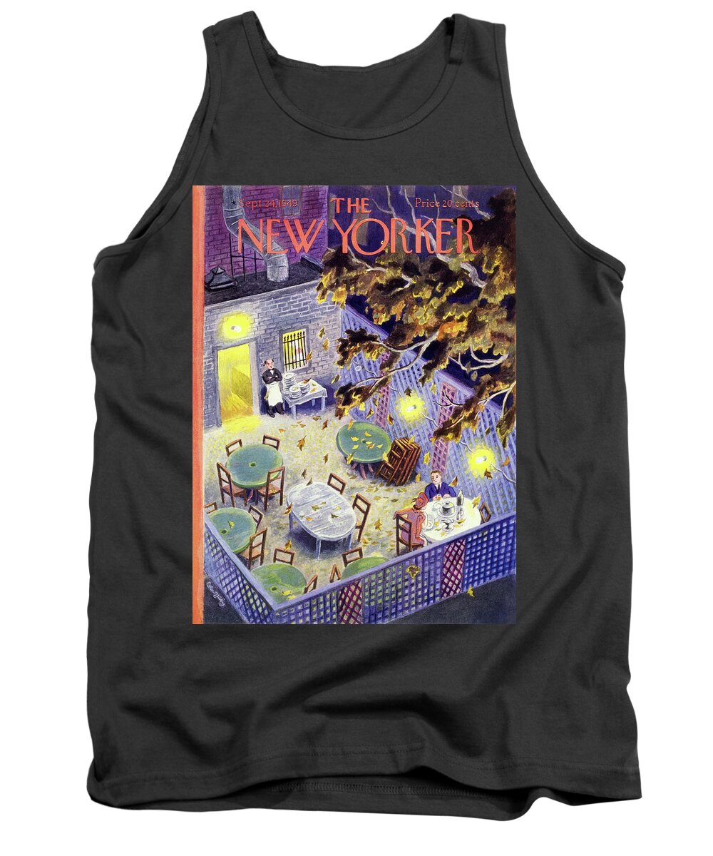 Restaurant Tank Top featuring the painting New Yorker September 24 1949 by Tibor Gergely