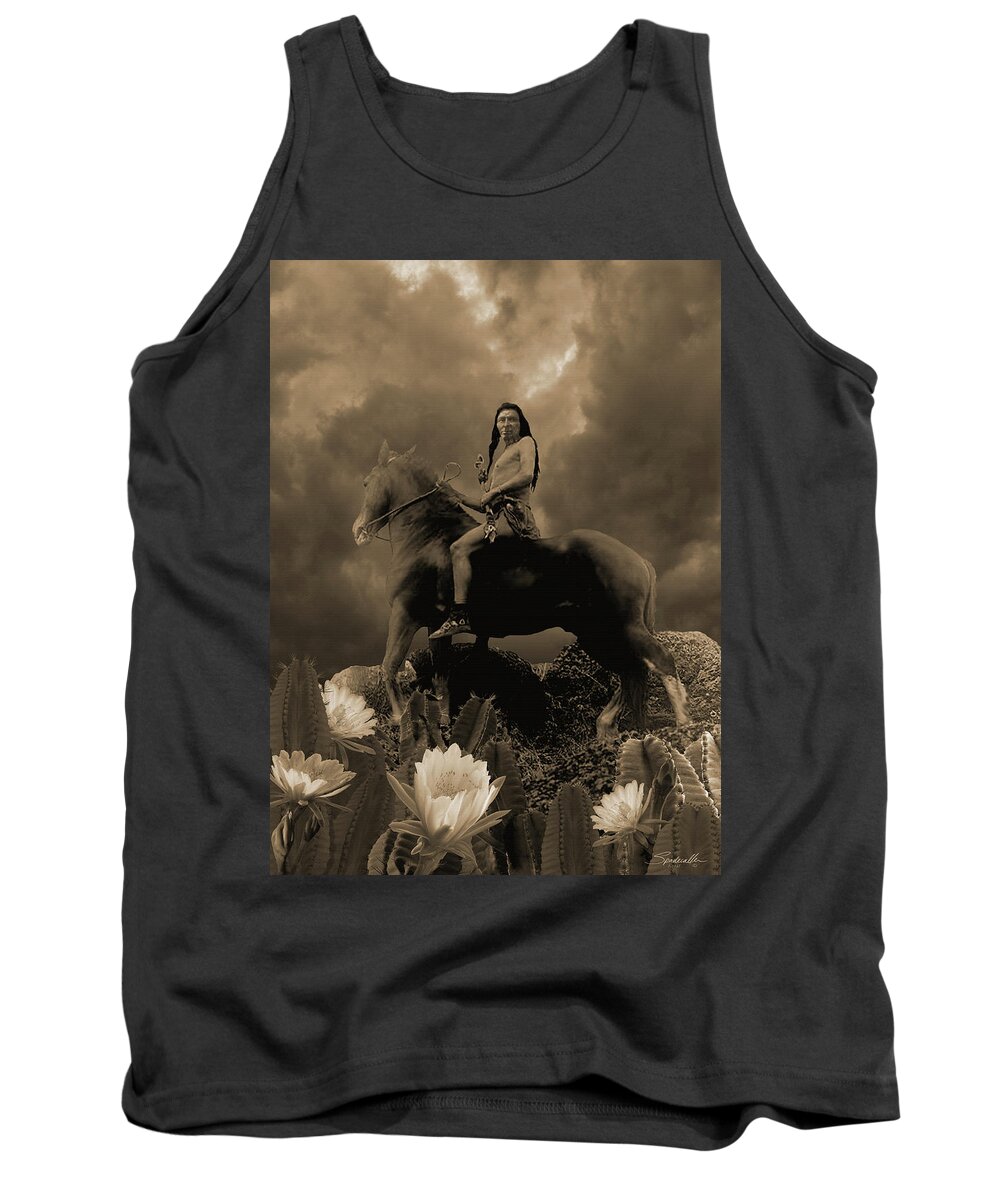 Native American Tank Top featuring the digital art Nez Perce Scout by M Spadecaller