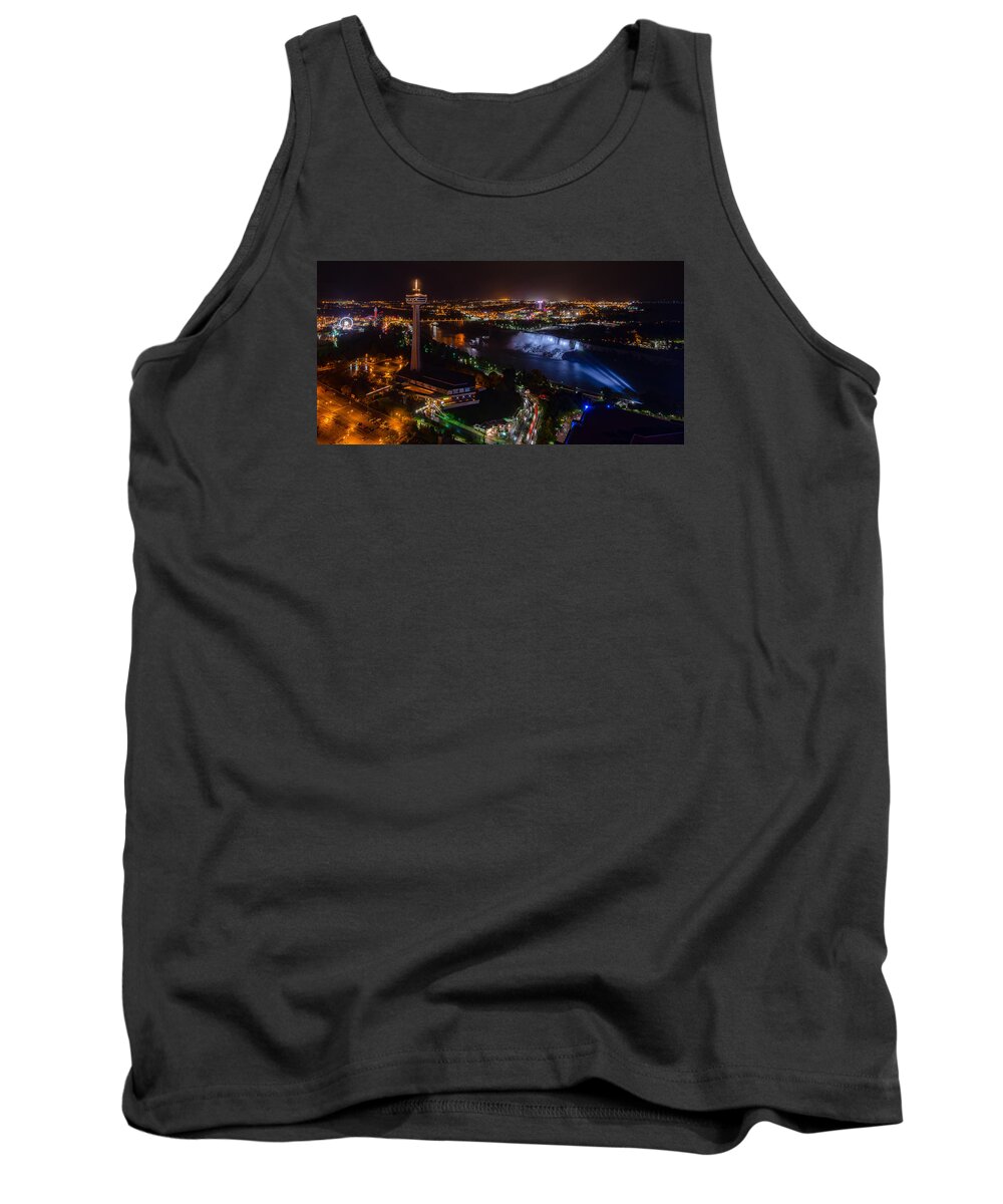 2:1 Tank Top featuring the photograph Niagara Falls at Night #3 by Mark Rogers