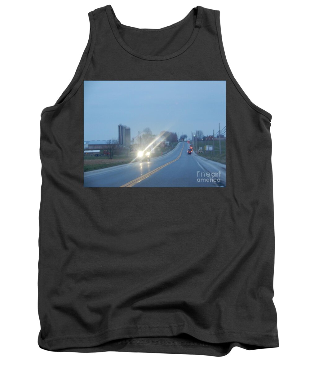 Amish Tank Top featuring the photograph Nightime Travel by Christine Clark
