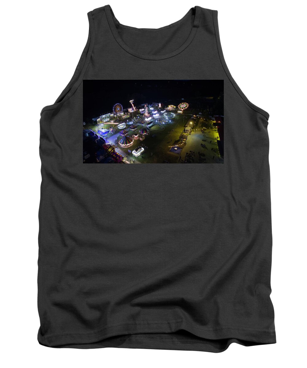Buchanan Tank Top featuring the photograph Nighttime at the Carnival by Star City SkyCams