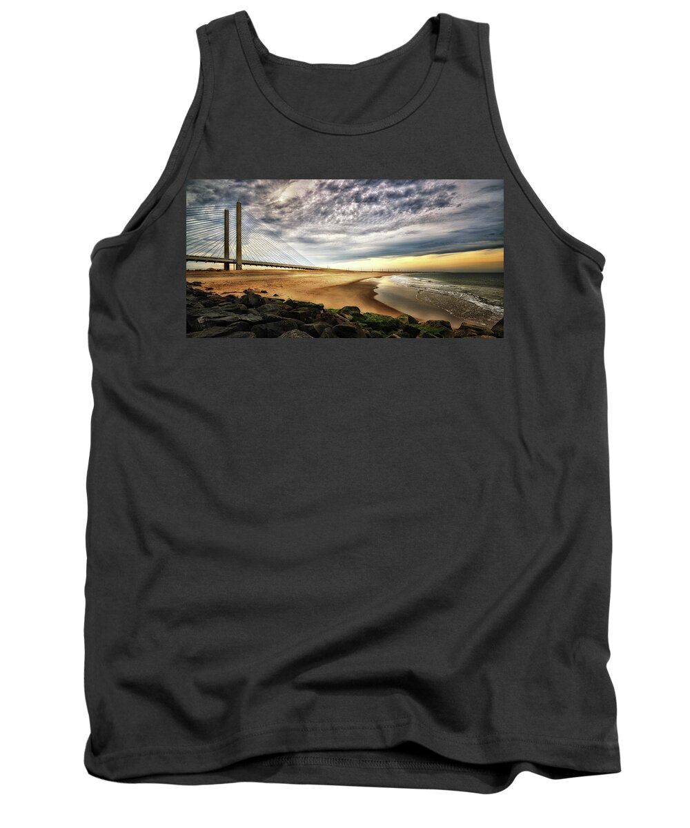 Indian River Inlet Tank Top featuring the photograph North Beach at Indian River Inlet by Bill Swartwout