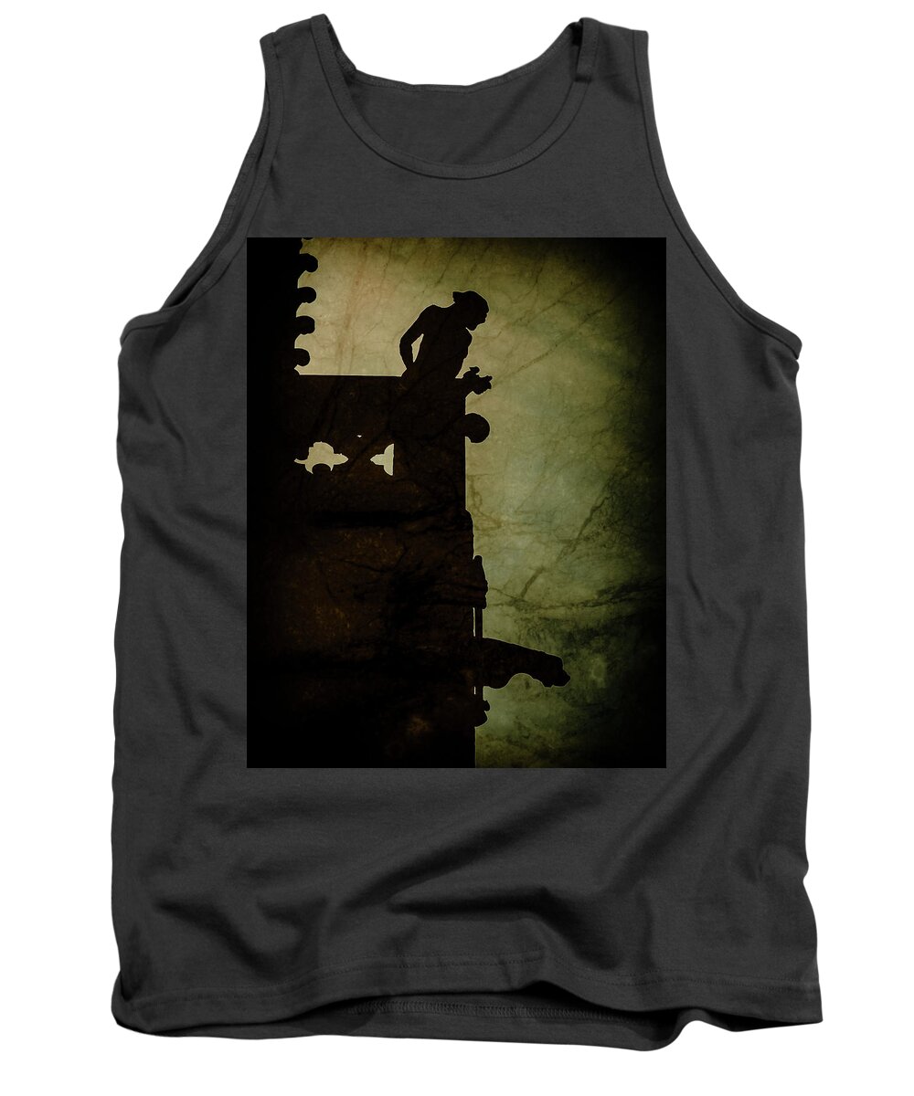 France Tank Top featuring the photograph Paris, France - Gargoyle Watch by Mark Forte
