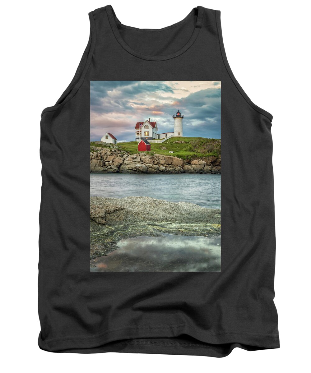 Lighthouse Tank Top featuring the photograph Nubble Light by Brian Caldwell