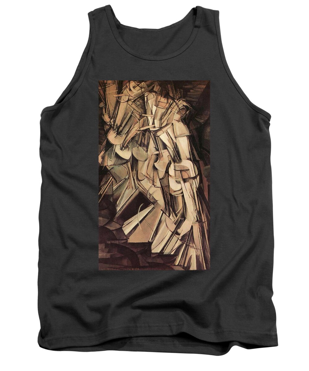 Nude Tank Top featuring the painting Nude Descending a Staircase Number Two by Marcel Duchamp