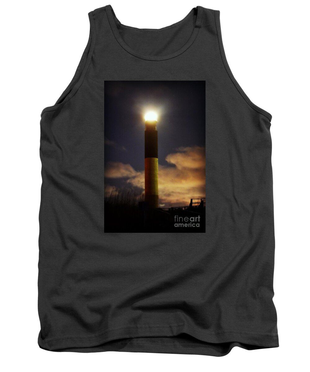 Lighthouse Tank Top featuring the photograph Oak Island Lighthouse by Kelly Nowak