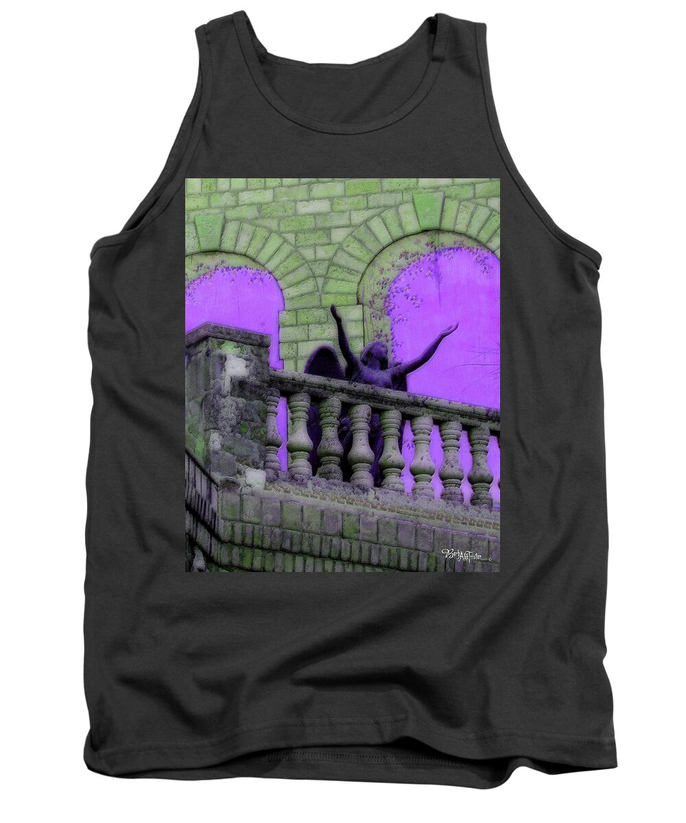 Angel Tank Top featuring the photograph Oasis Angel #6112_b Balcony View by Barbara Tristan