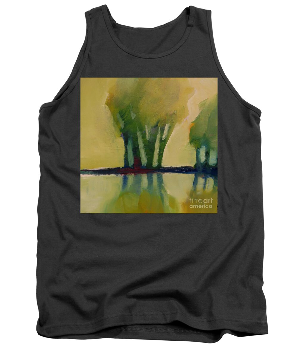 Trees Tank Top featuring the painting Odd Little Trees by Michelle Abrams