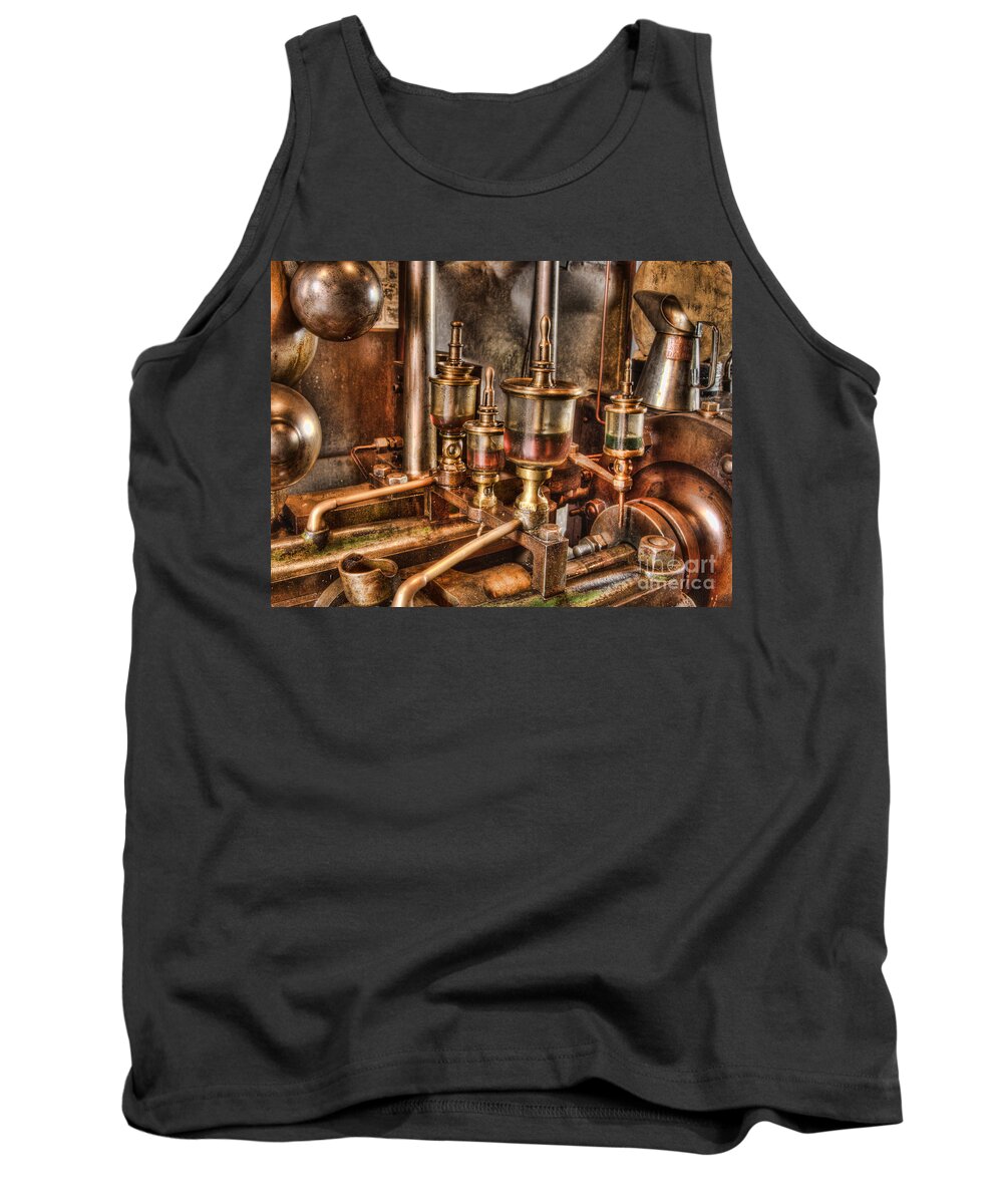 Steam Engine Tank Top featuring the photograph Oil drip feed 1 by Steev Stamford