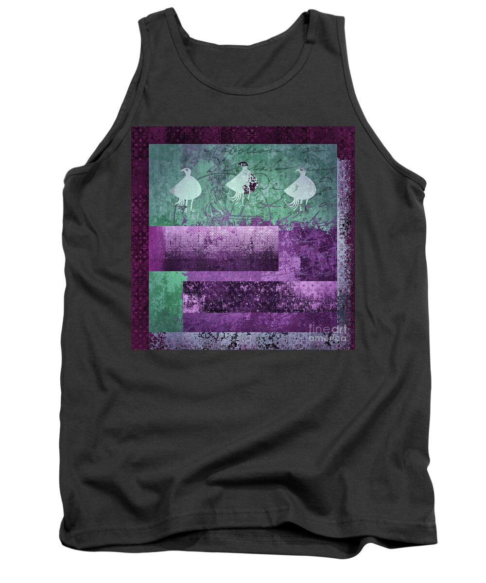 Birds Tank Top featuring the digital art Oiselot 01 - j097179222-bl02a by Variance Collections