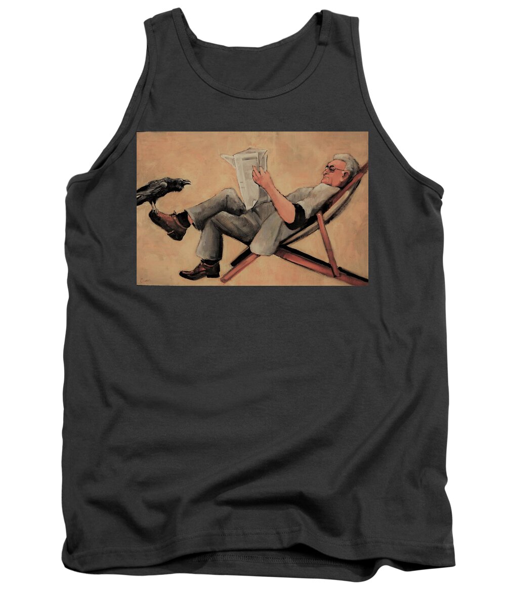 Raven Tank Top featuring the painting Old Birds by Jean Cormier