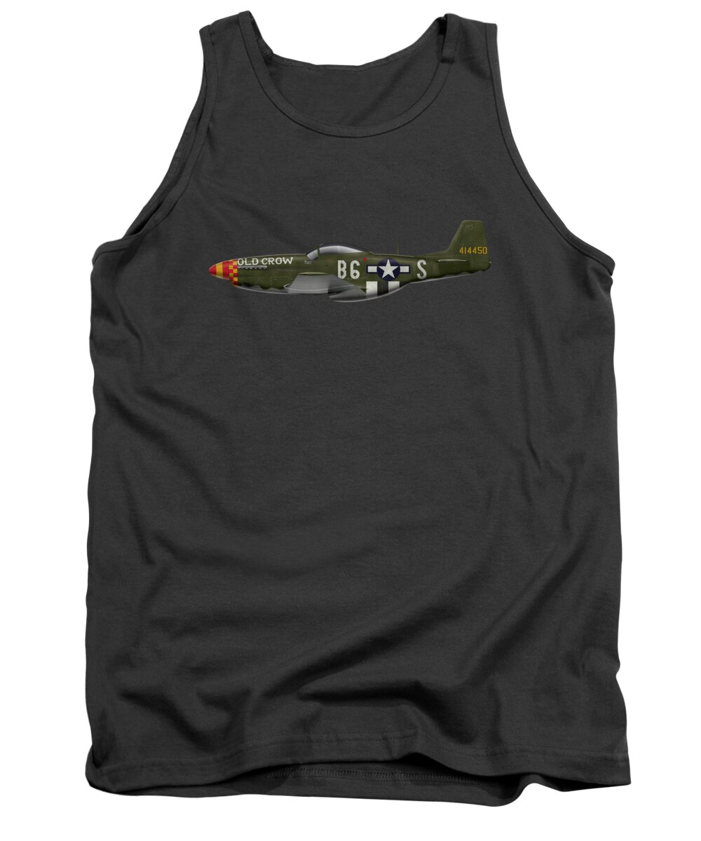 Aviation Tank Top featuring the digital art Old Crow - P-51 D Mustang by Ed Jackson