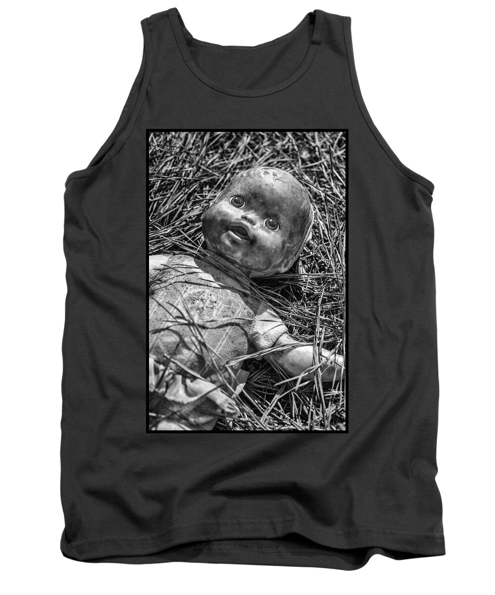 Antique Doll Tank Top featuring the photograph Old Dolls In Grass by Matthew Pace