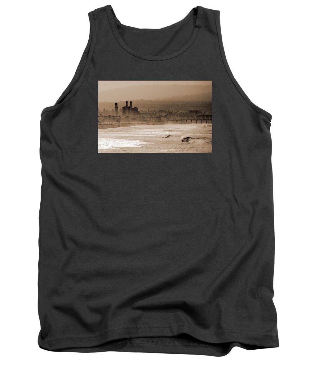 Hermosa Beach Tank Top featuring the photograph Old Hermosa Beach by Ed Clark