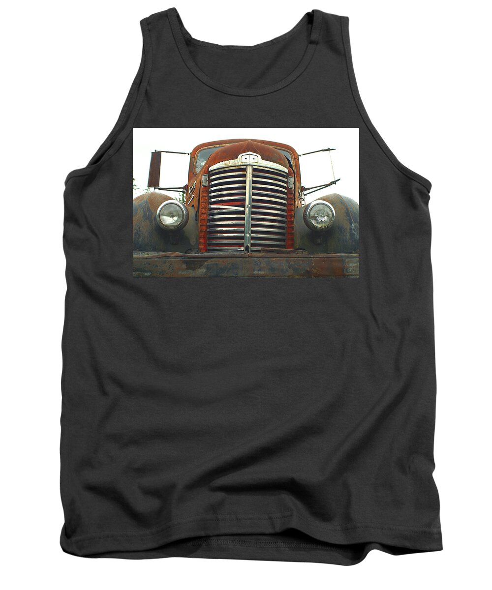 Old Cars Tank Top featuring the photograph Old International Gravel Truck by Randy Harris