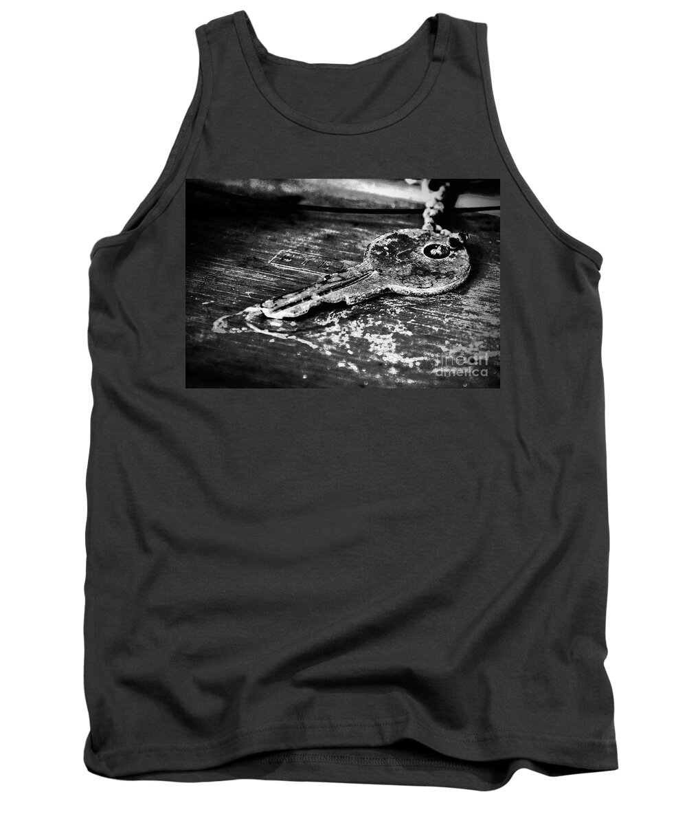 Key Tank Top featuring the photograph Old Key by Susan Cliett