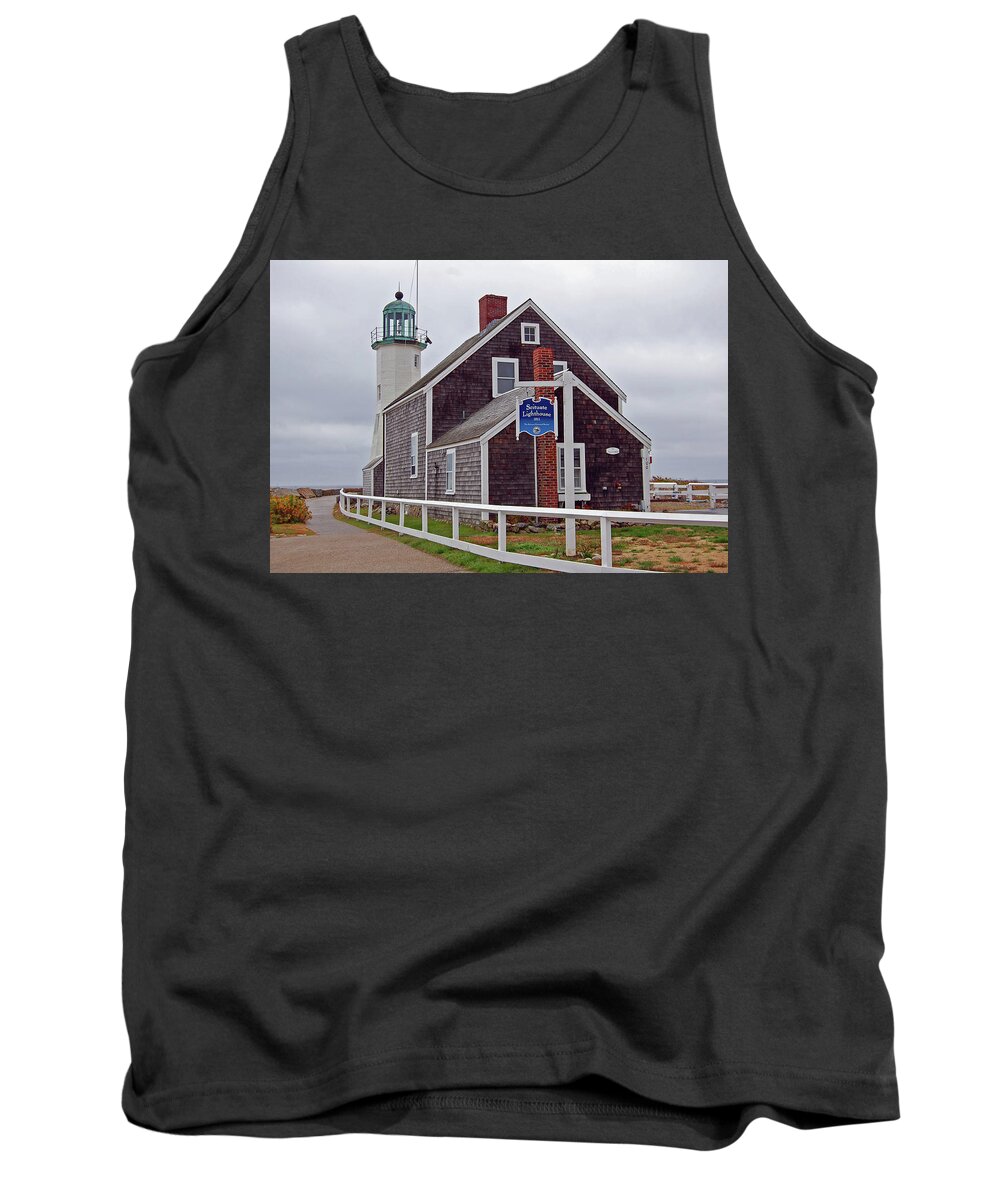 Old Scituate Lighthouse Tank Top featuring the photograph Old Scituate Lighthouse by Ben Prepelka