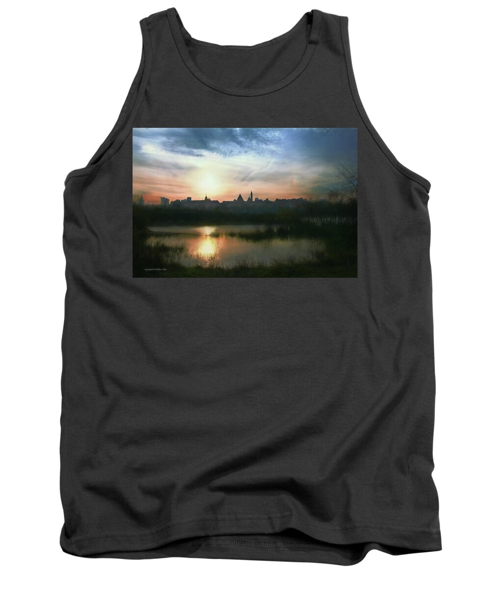 Panorama Tank Top featuring the photograph Old Town in Warsaw #18 by Aleksander Rotner