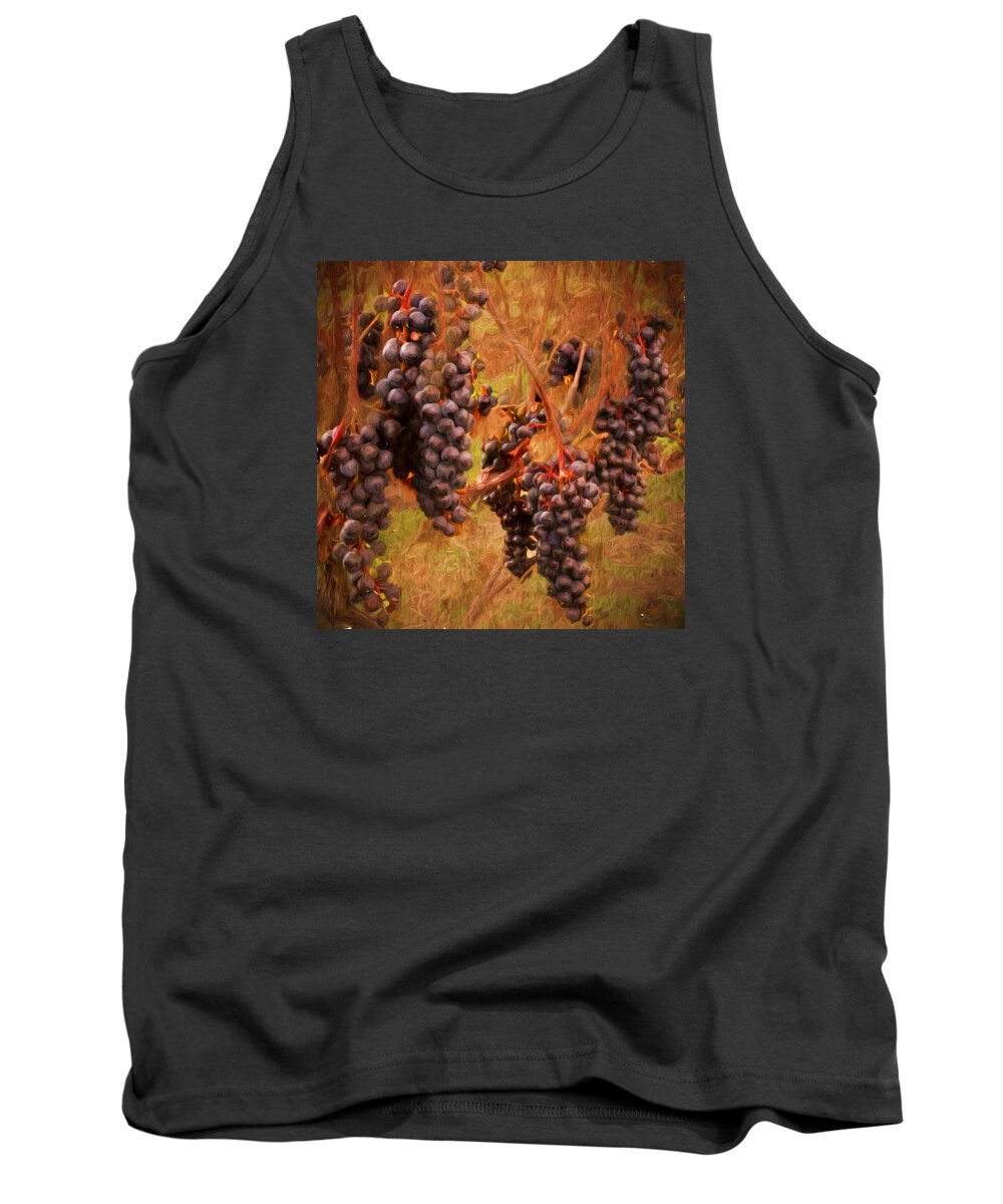 Grapes Tank Top featuring the photograph On the Vine by Susan Rissi Tregoning
