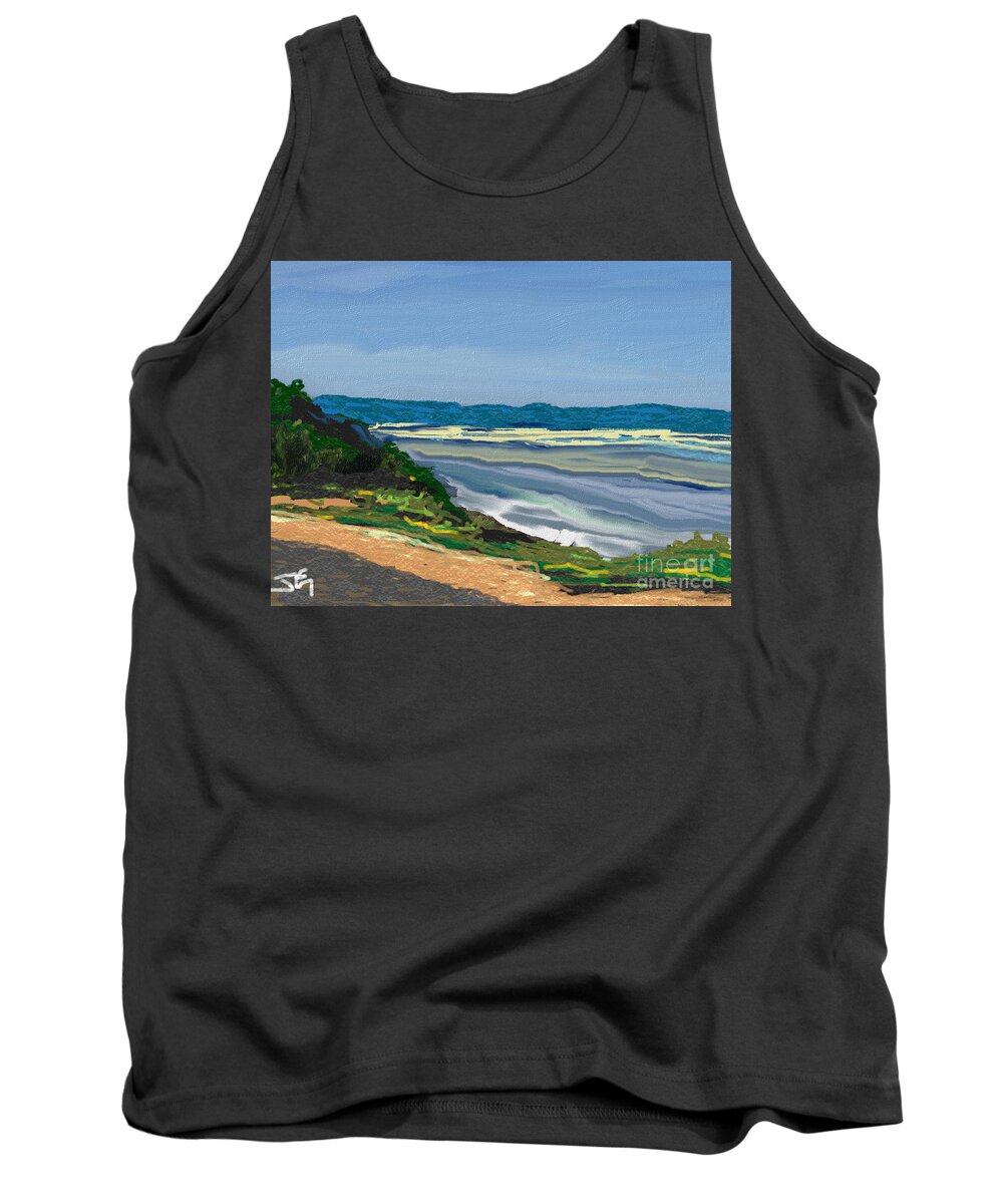 Ocean Tank Top featuring the digital art Our bay time by Julie Grimshaw