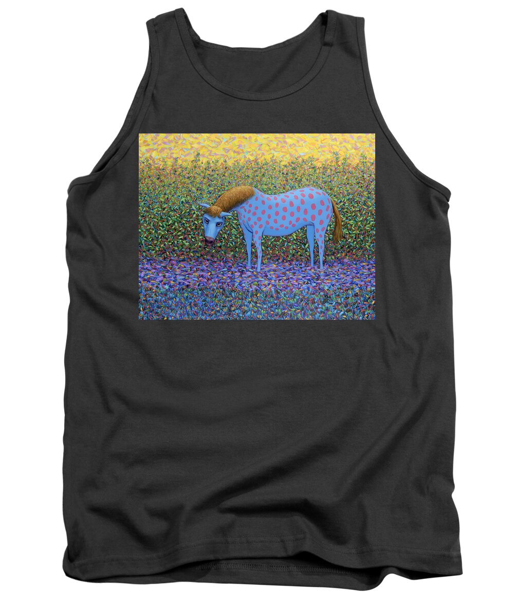 Horse Tank Top featuring the painting Out of the Pasture by James W Johnson